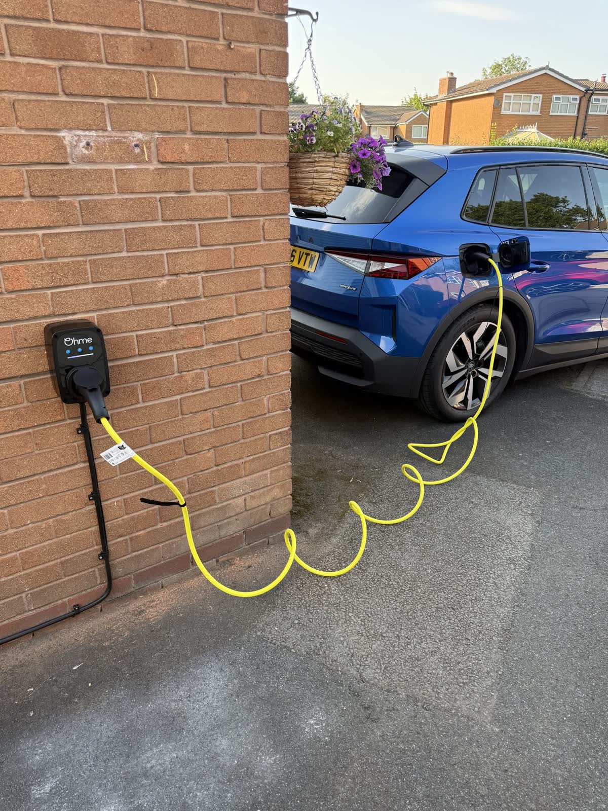 EV charger on a driveway