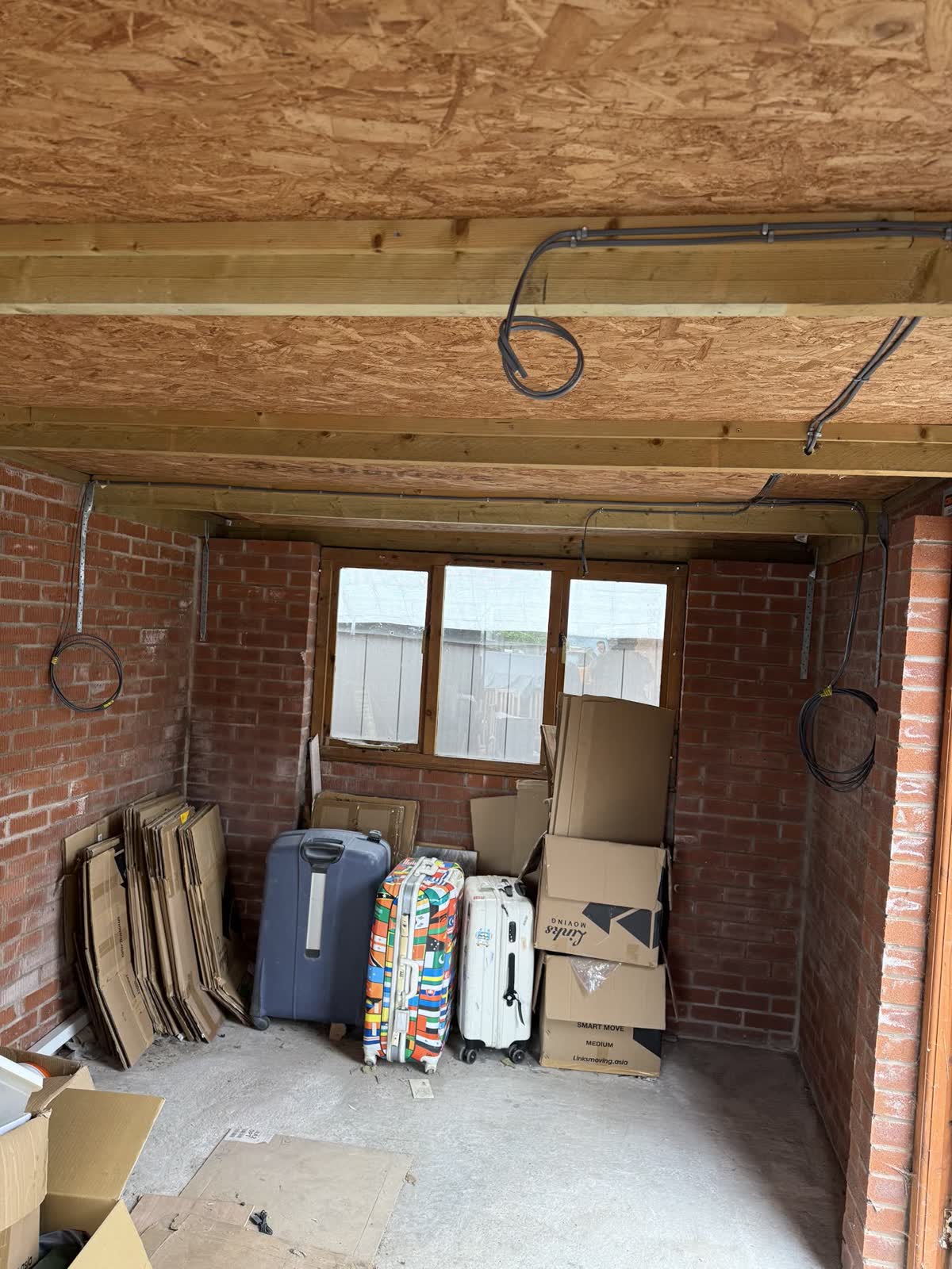 Garage first fix wiring