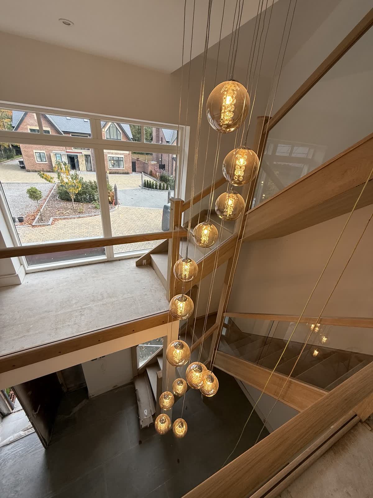 Stairwell pendant cluster